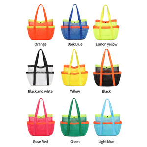 2025 unisexe personnalisable coloré personnalisé imprimé Logo bleu maille sac de rangement sac noir Polyester maille été sacs - Product Image 2
