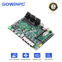 Carte mère intégrée Intel Core I3+-71 I5-8250U I7-7500U 4LAN 6COM M.2 WiFi Carte SIM Module 4G Passerelle IoT industrielle 200x140mm