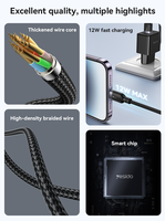 Câble de données tressé en alliage d'aluminium USB vers IP Yesido 3 mètres 12W à charge rapide CA134L