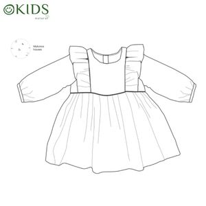 Vestiti girocollo stampati per neonata tessuti 100% cotone organico vestito per bambini pelle abiti per bambini 0-12 <span class=keywords><strong>mesi</strong></span> - Product Image 2