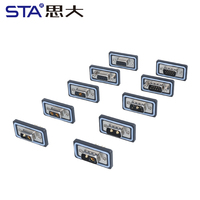 Conector IP67 a prueba de agua DB9 15H 2W2 5W1 macho hembra RS232/485 receptáculo de soldadura de PCB recto/en ángulo