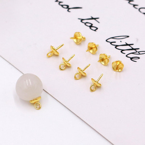 หมุดฟอยล์ทองแดงชุบทอง18K กระดุมกลีบดอกสำหรับทำเครื่องประดับ DIY - Product Image 3