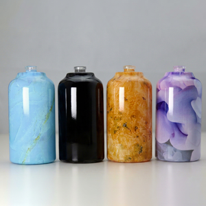 Bouteille de parfum Usine directe Offres Spéciales personnalisation polonaise personnalisée Bouteilles rondes givrées Bouteille de parfum noire de 100ml - Product Image 1
