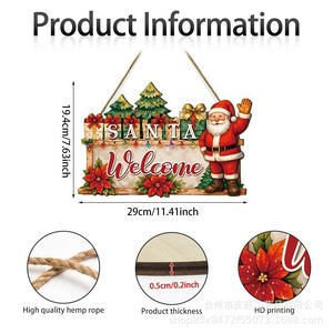 ของตกแต่งซานตาคลอส ต้นคริสต์มาส ของตกแต่งบ้าน ของประดับแขวน ไม้บ็อกซ์วูด การ์ตูน 2 ชิ้น แหล่งกำเนิดเจ้อเจียง - Product Image 4