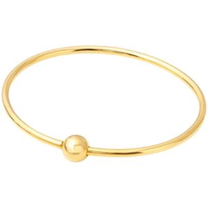 Xinfly Pulsera de Oro Genuino de 18K con Tornillo, Tubo Redondo Pulido, Cuentas Huecas, Brazalete Redondo de Lujo, Joyería - Product Image 5