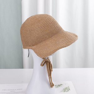 Nhật bản Hàn Quốc của phụ nữ mùa hè bãi biển Mũ Rơm có thể gập lại du lịch UPF 50 + bảo vệ rộng vành mũ xô - Product Image 4