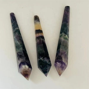 En vrac En Gros naturel <span class=keywords><strong>Magicien</strong></span> cristal artisanat tour cristaux tour vert fluorite macis pour la guérison spirituelle - Product Image 5