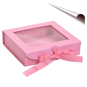 Caja de Regalo Magnética Personalizada con Cinta para Joyería, Cajas Rígidas con Laminado UV, Grabado Mate para Pestañas Postizas - Product Image 1