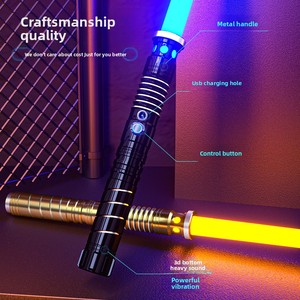 Sabre laser <span class=keywords><strong>de</strong></span> duel en métal et plastique <span class=keywords><strong>de</strong></span> haute qualité, jouet LED clignotant, épée 16 couleurs pour les 14 ans et plus - Product Image 3
