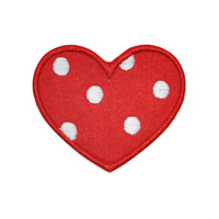 Patch brodé thermocollant personnalisé en forme de cœur, coloré et écologique, avec lettres décoratives pour vêtements/sacs/chapeaux – Vente en gros