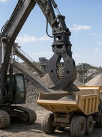 Grappin rotatif pour excavatrice 20 tonnes, grappin minier pour carrière, rotation à 360°, personnalisé OEM ODM, robuste, CE