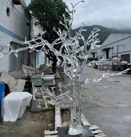 Escultura de Resina Transparente, Árbol de Cristal de Resina Transparente, Piezas Decorativas Europeas para Piso, Modelo Especial Personalizado de Fábrica