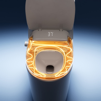 Tapa de inodoro inteligente con control por voz IA, control remoto de plástico, calentamiento rápido, bidé de agua instantáneo, luz nocturna LED, boquilla autolimpiante