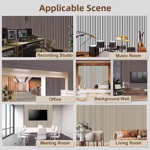 Akupanelモダンな3D装飾音吸収壁パネル<span class=keywords><strong>MDF</strong></span>スラット室内装飾音響スラット壁パネル - Product Image 3