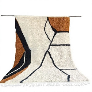 Alfombra marroquí de lana anudada a mano, diseño bordado estilo indio, alfombra persa lavable para uso en interiores y exteriores por ITHL - Product Image 1
