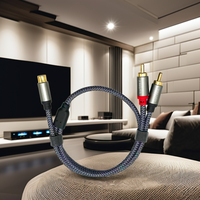 Chapado en Oro 1 RCA hembra a 2 RCA macho Audio estéreo Y adaptador divisor 3M Cable para amplificador de altavoz de coche y cámara