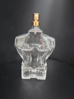 Flacon de parfum carré en verre de 100 ml avec finition mate gravée à l'acide, pulvérisateur haut de gamme, design masculin, emballage premium