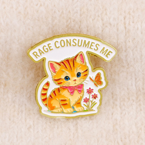<span class=keywords><strong>RAGE</strong></span> CONSUMES ME Épinglette en émail motif chat mignon, broche, épingles de revers, badge pour sac à dos, accessoires vestimentaires, bijoux animaliers, cadeaux - Product Image 3