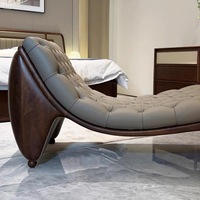 Chaise longue en cuir véritable de style américain, canapé relaxant, fauteuil inclinable, causeuse, lit de repos décontracté, pour usage domestique et hôtelier