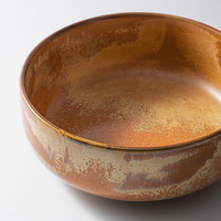 Vaisselle en porcelaine mate ambre effet rétro, assiettes et bols en céramique pour restaurant, idéaux pour la crème et la soupe – Approvisionnement direct usine