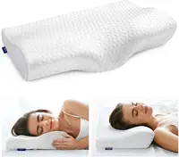 Mükemmel bakım hediye servikal omurgalı yastıklar dışbükey boyun sağlıklı uyku ortopedik beyaz kelebek şekli bellek köpük yastık