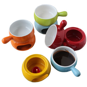 Ensemble de bols à <span class=keywords><strong>fondue</strong></span> en céramique en forme de cœur pour Noël, écologiques, compatibles lave-vaisselle, élégants, pour chocolat/<span class=keywords><strong>fromage</strong></span>, avec fourchettes à tremper en grès - Product Image 3