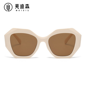 Maidis Irregular <b>Large</b> <b>Frame</b> Sunglasses Black PC <b>Frame</b> Ac Lens Women UV400 Protection - Product Image 5