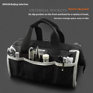 Bolsa Multifuncional para Electricista, de Lona Impermeable, con Cierre, para Hombro y Cintura, Bolsa de Herramientas Reforzada para Reparaciones en el Hogar - Product Image 4