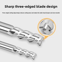Alat CNC baja Tungsten 3 seruling 55 °, lapisan cermin berkilau tinggi, karbida dapat disesuaikan, pemotong penggilingan aluminium Altin, ujung diperpanjang