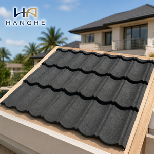 Tuiles de toiture en métal revêtues de pierre, modernes et durables, à <span class=keywords><strong>prix</strong></span> compétitif, pour la construction et les projets de toiture de maisons et d'appartements au Ghana - Product Image 2