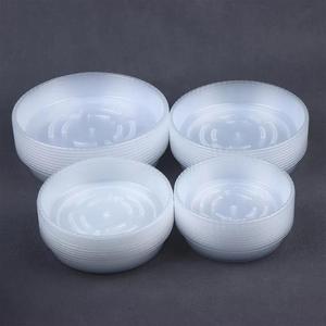 Runde Kunststoff-Blumentopfuntersetzer Pflanzentopf-Abtropfschale Transparent/Schwarz Wasserauffangschale Untersetzer Gartenbedarf - Product Image 1