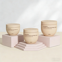 Pot en plastique HDPE mat personnalisé de 250 ml, 350 ml, 500 ml, vide, pour masque capillaire, crème pour le visage et le corps, emballage cosmétique avec couvercle