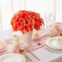 Fleur artificielle en PU de haute qualité, effet toucher réel, lys calla blanc, idéale pour les mariages, les fêtes, la décoration de la maison, les ornements de table