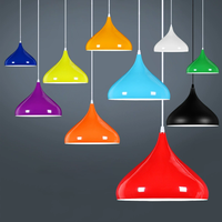 Nordique Simple Macaron Couleur Lustres LED Lampe Suspendue Multicolore Cuisine Café Tête Unique Pendentif Lumière