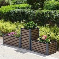 Jardinières en Bois Composite WPC Modernes, Durables et Faciles à Assembler, pour Légumes, Fleurs, Jardin Domestique, Extérieur, Anti-Rouille, Résistantes