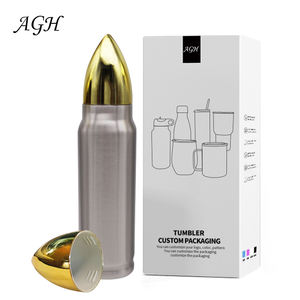 แก้วมัคสแตนเลสสำหรับเดินทางขนาด500มล. กระบอกน้ำทองแดงเคลือบเงาสุญญากาศผนังสองชั้นเก็บกระสุนทรงกระสุนโลโก้ที่กำหนดเอง - Product Image 2