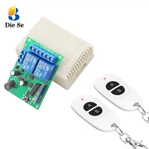 Wireless Remote Control Switch Dc 24V 2Ch Relay Garage Door Parking Barrier Rf Transmitter And Receiver 433Mhz