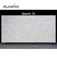 Panneaux muraux en pierre de quartz polie durable, dalles de pierre artificielle blanche RUNPIN, dalles de comptoir en quartz moderne pour cuisine