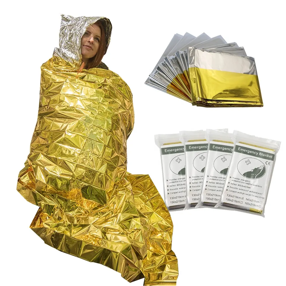 Top-Verkäufe von Notfall-Mylar-Wärme decken Bis zu Wärme speicherung Essentielle Erste-Hilfe-Decke für Camping