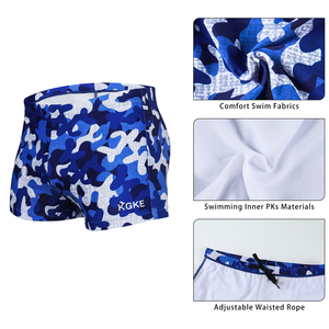 KGKE Swim Boxer <span class=keywords><strong>Slip</strong></span> Breve Nuotata Jammer Camo Racer Mens Piazza Gamba Costume Da Bagno - Product Image 4