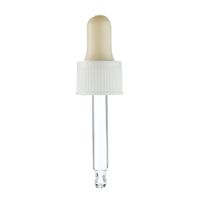 Compte-gouttes en plastique nervuré 18/410 18/400 20/410 avec bulbe en caoutchouc NBR et pipette en verre