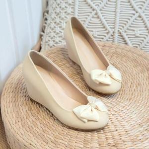 Sandalias de Plataforma con Punta en Pico y Lazo, Color Claro, Cómodas, Transpirables, Elegantes y Casuales para Primavera/Verano - Product Image 1
