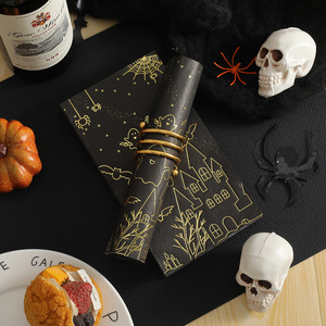 Halloween Gold Foil Paper Napkins 330x400mm Printed Disposable Tissues For Party Decorations - Product Image 3