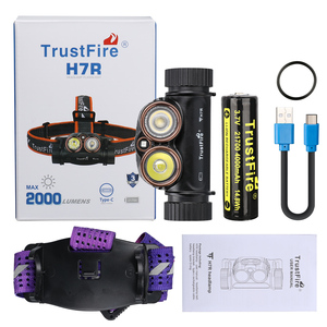 Linterna Frontal LED TrustFire H7R Súper Brillante de 2000 Lúmenes, Recargable, Luz <span class=keywords><strong>Roja</strong></span>, Haz Ajustable, Impermeable, para Caza y Camping al Aire Libre - Product Image 6