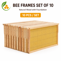 Langstroth 10-teiliges Montiertes Bienenstock-Rahmen-Set aus Naturkieferholz mit Vorwachs-Honigwaben, Einsatzbereite Imkereiausrüstung