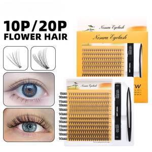 Kit de extensión de pestañas DIY para el hogar, racimos de pestañas con adhesivo sellador, pestañas segmentadas en racimo, pestañas postizas con efecto wispy, racimos de pestañas con pinzas - Product Image 3