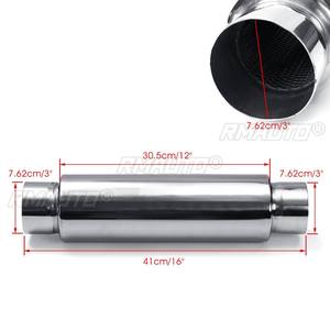 Silencieux de résonateur d'échappement universel pour voiture, entrée et sortie de 76 mm, embout de tuyau d'échappement, tube de silencieux - Product Image 6