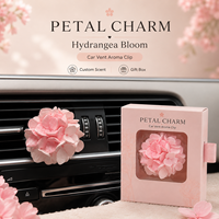 Diffuseur de parfum d'ambiance haut de gamme en plâtre pour voiture, motif tulipe et hortensia, pour grille d'aération, aromathérapie, décoration intérieure féminine