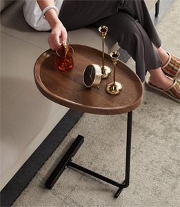 Sofá pequeño con marco de Metal de estilo Simple para sala de estar, en forma de mesa auxiliar con bandeja C, mesa bonita, mesa de centro Nórdica - Product Image 1