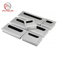 Pasacables de Aleación de Aluminio de 160 mm, Organizador de Cables para Escritorio de Oficina, Pasacables Rectangular para Mesa de Computadora